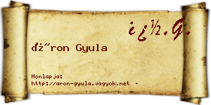 Áron Gyula névjegykártya