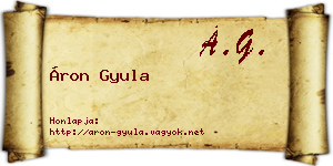 Áron Gyula névjegykártya