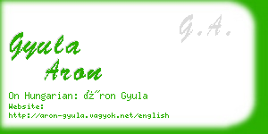 gyula aron business card